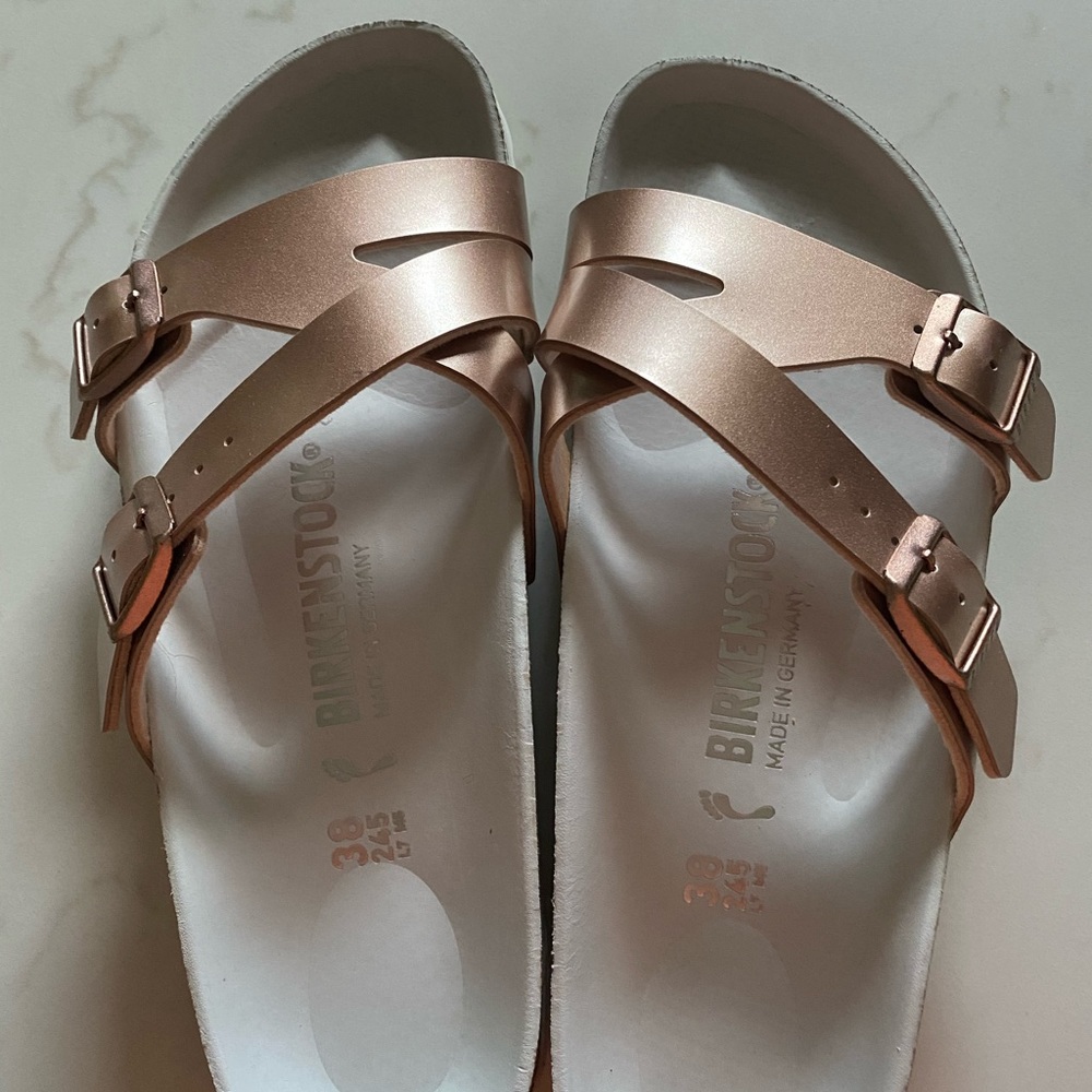 Birkenstock Women's Yao Hex Metallic Slide Sandals